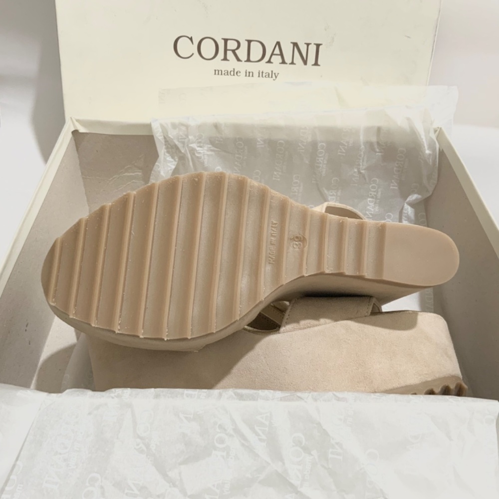 Cordani Made in ITALY Ophelia Nude Beige Suede Wedge Platform Sandals 39 - Picture 13 of 13